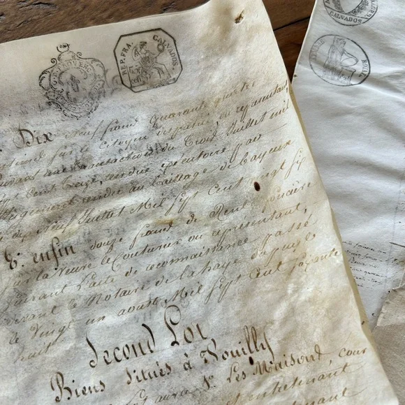 ***SOLD***1787 French Vellum Parchment Handwritten Manuscript Legal Document - Picture 3 of 12